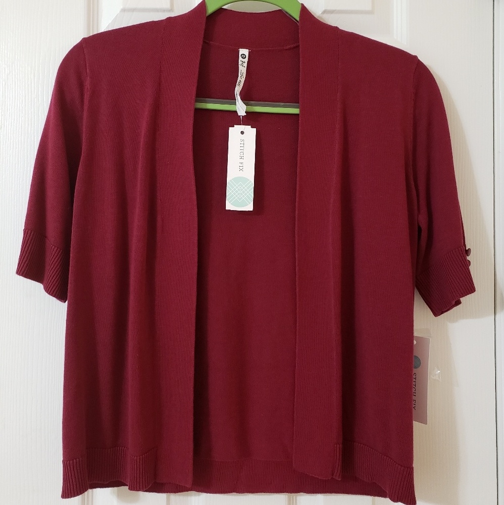 NWT Leo & Nicole Burgundy Cardigan